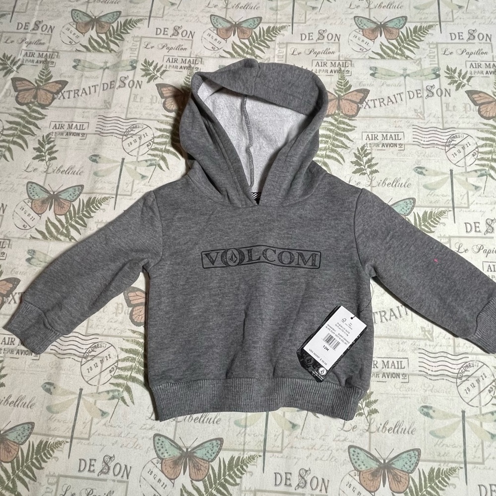 Volcom grey hoodie 12 month NWT‎